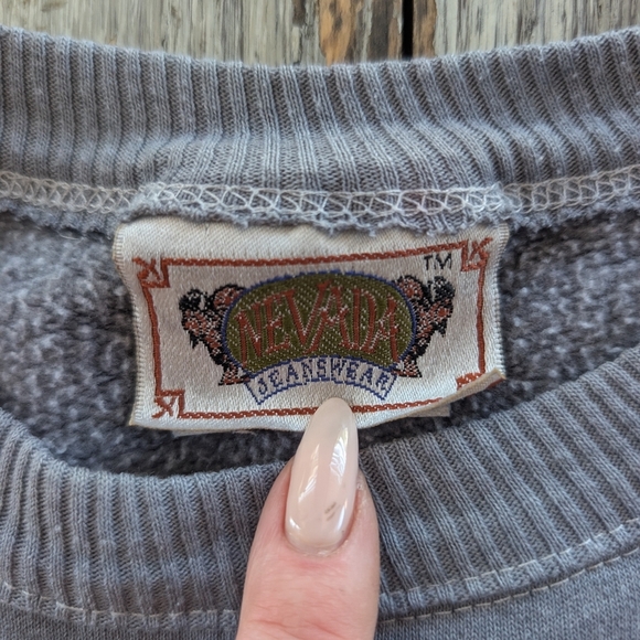 Vintage 90's Nevada Jeanswear Crewneck Sweater Blue Large - Picture 5 of 7